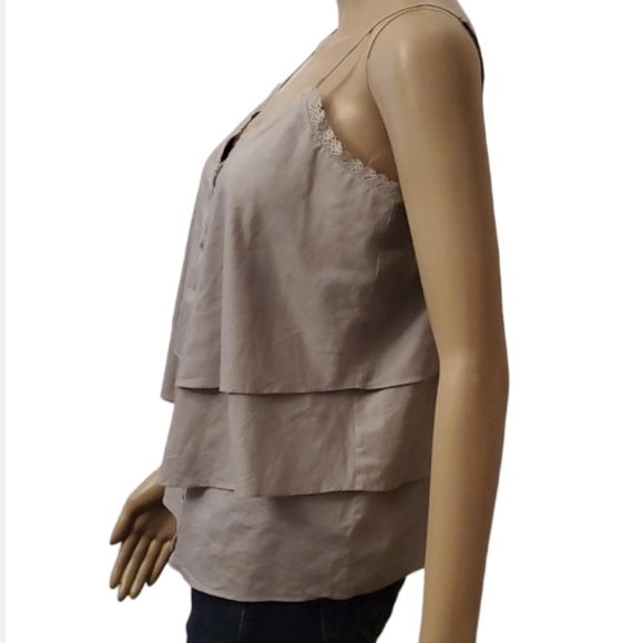 7 For All Mankind 7FAMK Blue Ruffled Sleeveless Blouse XS - Picture 4 of 7